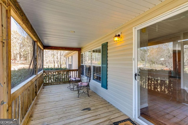 view of unfurnished sunroom