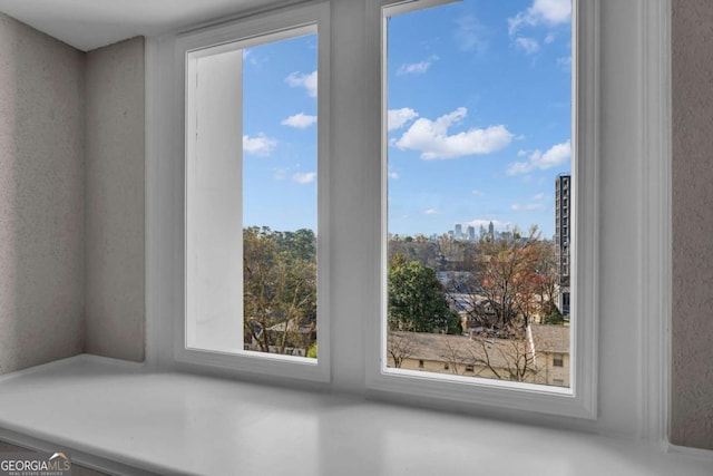 room details featuring a view of city