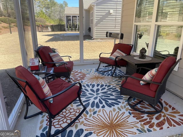 view of sunroom