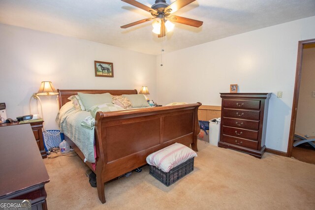 1972 Cox Dr, Austell, GA 30168 - bedroom with ceiling fan and light carpet