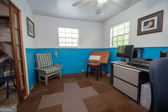 1972 Cox Dr, Austell, GA 30168 - office featuring ceiling fan and baseboards