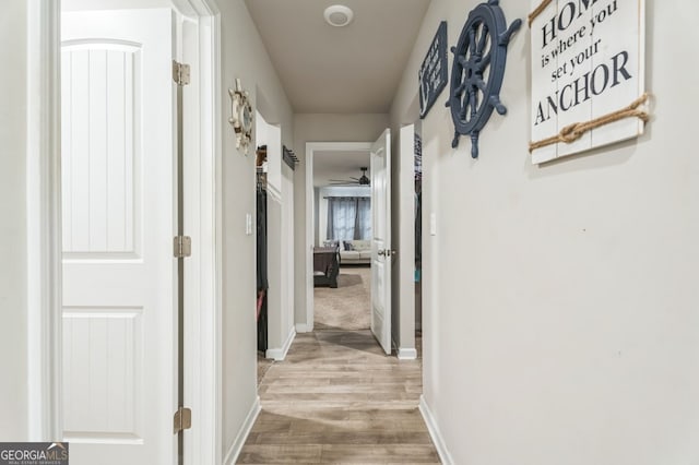 197 Stocks Cir, West Point, GA 31833 - hallway featuring wood finished floors and baseboards