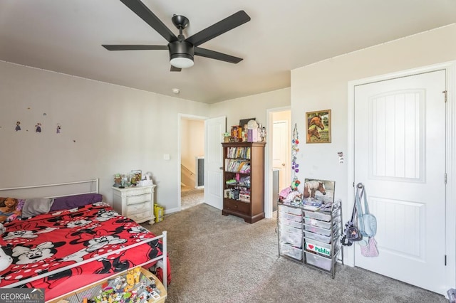 197 Stocks Cir, West Point, GA 31833 - carpeted bedroom featuring baseboards and ceiling fan