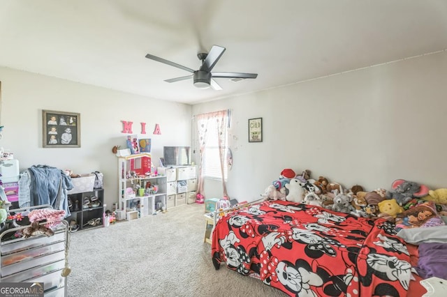 197 Stocks Cir, West Point, GA 31833 - carpeted bedroom with a ceiling fan