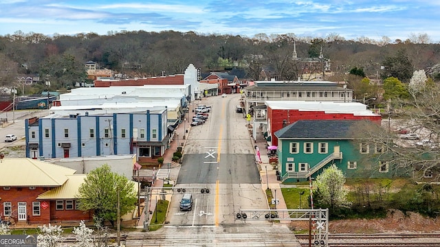 birds eye view of property with a residential view