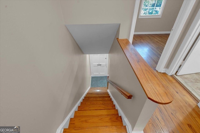 stairs with baseboards