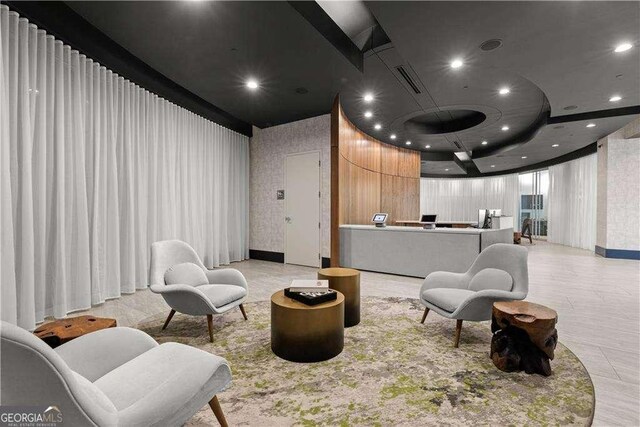 3324 Peachtree Rd NE Unit 1115, Atlanta, GA 30326 - interior space with visible vents, recessed lighting, and wallpapered walls