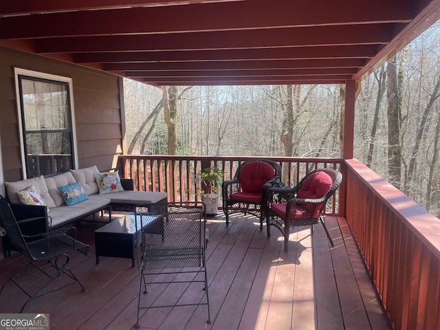 deck with an outdoor living space