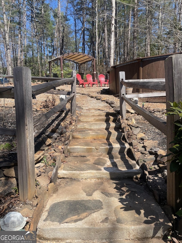 deck featuring an outbuilding