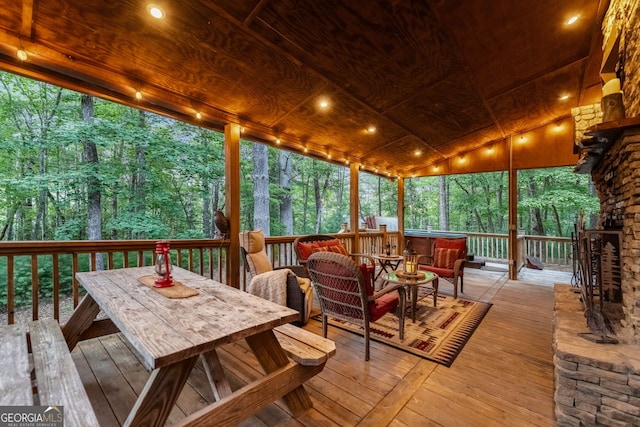 deck featuring outdoor dining space