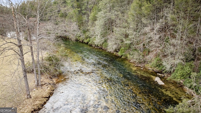 drone / aerial view with a forest view