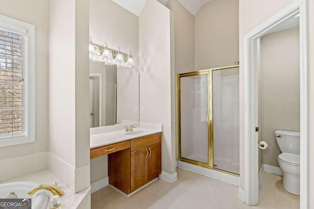 4838 Netherlands Pl, Flowery Branch, GA 30542 - full bathroom with a stall shower, vanity, plenty of natural light, and a bath