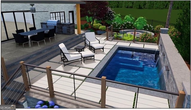 1146 Brookhaven Walk Way, Brookhaven, GA 30319 - view of pool with a patio, an outdoor kitchen, and outdoor dining area