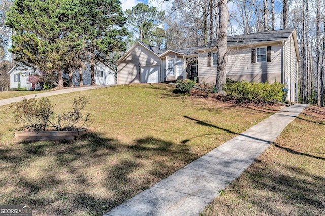 4304 Ruth Ln, Powder Springs, GA 30127 - ranch-style home with an outbuilding, a garage, and a front lawn