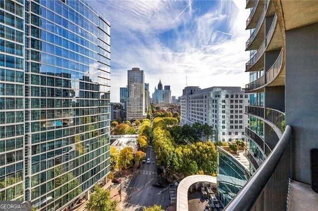 balcony with a city view