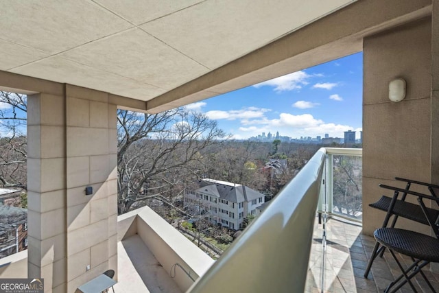 balcony with a city view