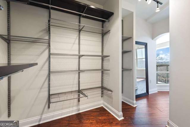 interior space with hardwood / wood-style floors