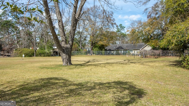 view of yard featuring fence