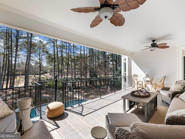 view of sunroom
