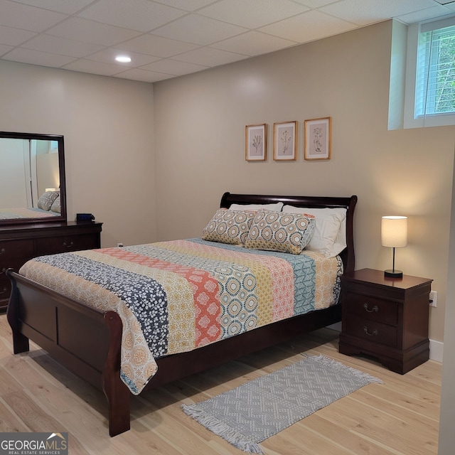 107 Oak Way Dr, Eastanollee, GA 30538 - bedroom featuring a drop ceiling and wood finished floors