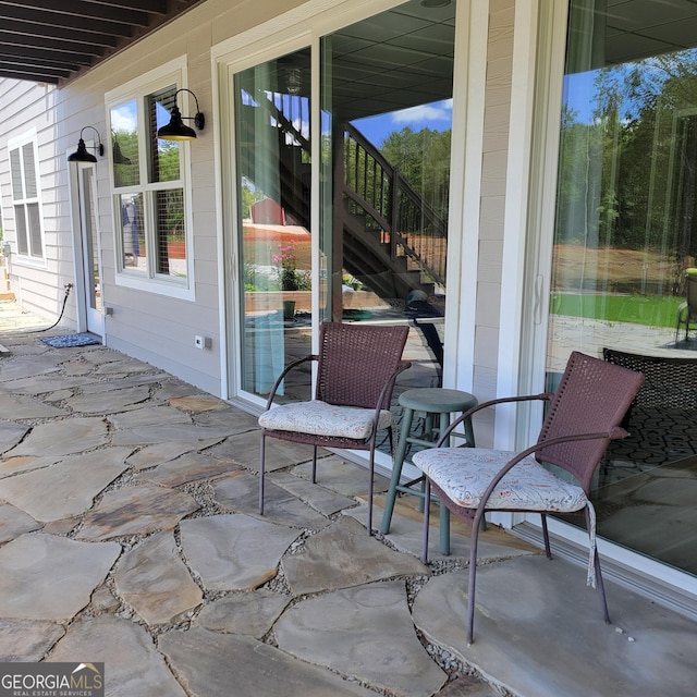 107 Oak Way Dr, Eastanollee, GA 30538 - view of patio featuring stairs