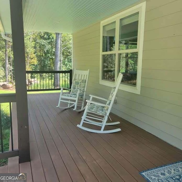 107 Oak Way Dr, Eastanollee, GA 30538 - wooden terrace with a porch