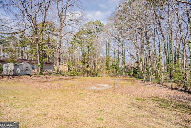 view of yard featuring fence