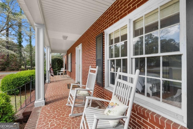 view of patio with a porch