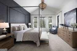 bedroom featuring vaulted ceiling