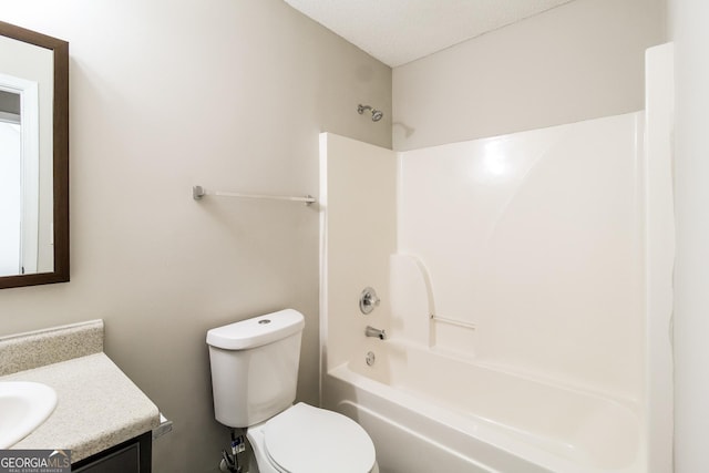 5345 Bridle Point Pkwy, Snellville, GA 30039 - bathroom featuring shower / bathing tub combination, toilet, and vanity
