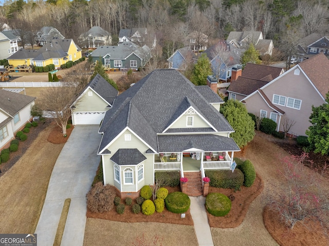 birds eye view of property featuring a residential view