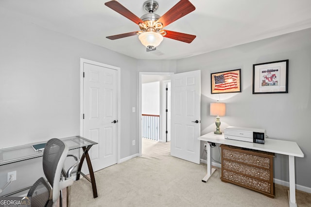 3810 Branch Bluff Ln, Cumming, GA 30040 - carpeted office featuring baseboards and ceiling fan