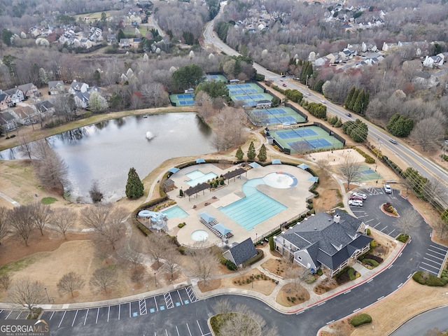 3810 Branch Bluff Ln, Cumming, GA 30040 - drone / aerial view with a water view