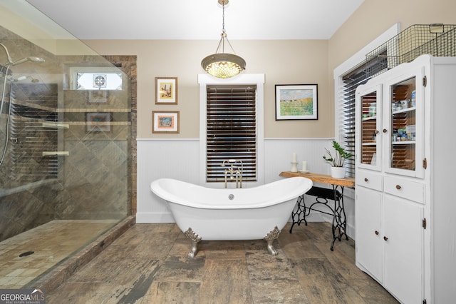 153 Whistle Pig Ter, Blairsville, GA 30512 - full bath with a freestanding tub, a stall shower, and wainscoting