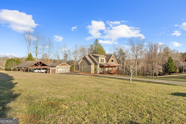 153 Whistle Pig Ter, Blairsville, GA 30512 - view of front of property featuring a porch, a detached carport, and a front yard