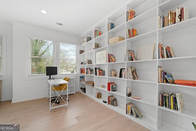 1290 Westboro Dr SW, Atlanta, GA 30310 - office with visible vents, recessed lighting, baseboards, and wood finished floors