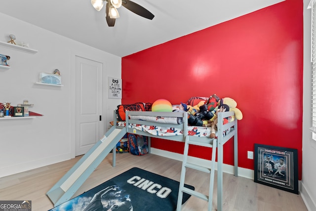 1290 Westboro Dr SW, Atlanta, GA 30310 - bedroom featuring a ceiling fan, baseboards, and wood finished floors