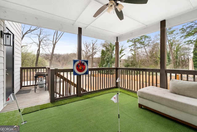 1290 Westboro Dr SW, Atlanta, GA 30310 - deck with a ceiling fan