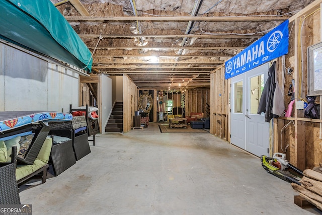 1351 Ashbury Park Dr, Hoschton, GA 30548 - below grade area with stairs
