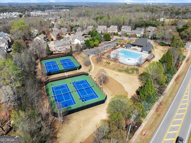 aerial view featuring a residential view