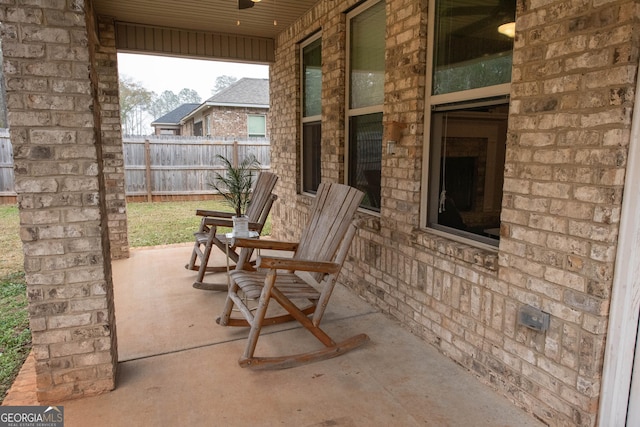 view of patio / terrace with fence