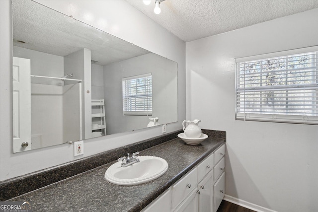 97 Meadow Rd, Swainsboro, GA 30401 - bathroom featuring baseboards, a textured ceiling, and vanity