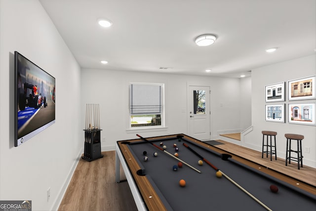 2219 Nena Way Unit 22, Tucker, GA 30084 - rec room with recessed lighting, baseboards, wood finished floors, and pool table