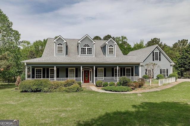 36 Blackthorn Ln, Colbert, GA 30628 - view of front of house featuring a front yard, covered porch, and roof with shingles