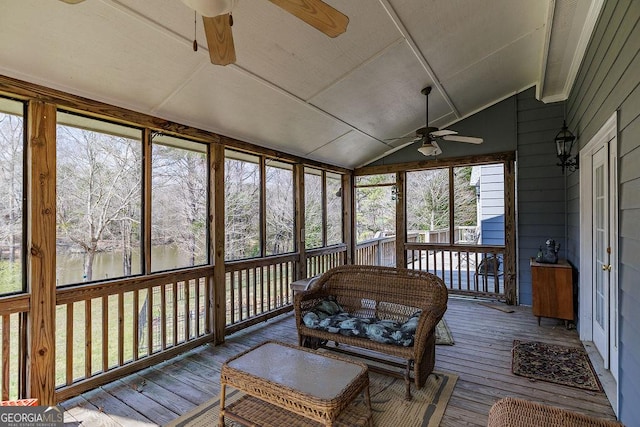 36 Blackthorn Ln, Colbert, GA 30628 - sunroom featuring a ceiling fan and vaulted ceiling