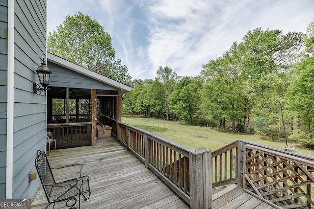 36 Blackthorn Ln, Colbert, GA 30628 - deck with a yard and a sunroom