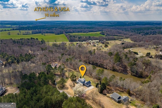 36 Blackthorn Ln, Colbert, GA 30628 - aerial view of property and surrounding area with a forest