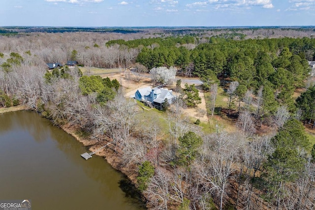 36 Blackthorn Ln, Colbert, GA 30628 - view from above of property with a nearby body of water and a heavily wooded area