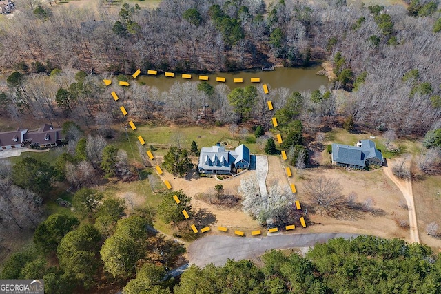 36 Blackthorn Ln, Colbert, GA 30628 - aerial view of property's location with property parcel outlined and a nearby body of water