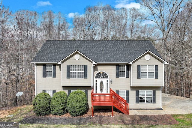 3024 Big Tree Rd, Gainesville, GA 30501 - bi-level home with roof with shingles and a patio area